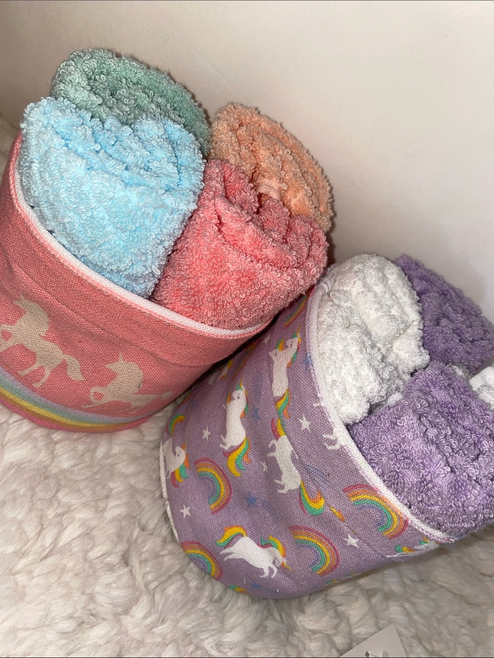 🪸 Bundle of Unicorn Mystic Washcloth Baskets